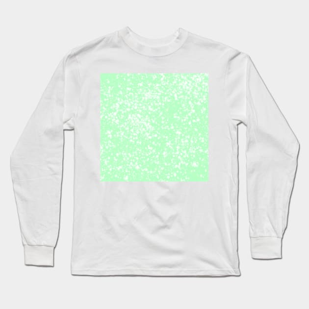 Green White Paint Splatter Long Sleeve T-Shirt by AlishaMSchil